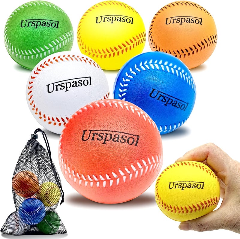 Urspasol Foam Baseballs Soft Baseball Multi-Color Foam Ball for Kids with Carrying Bag 9 inch Practice Baseballs Tballs Safe for Throwing, Catching,Fielding,Pitching and Batting Practice - Image 1